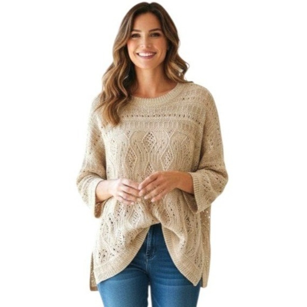 Tribal Flowy Crochet Sweater Size L